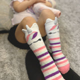 Rainbow Unicorn Cozies 3-Pack Crew Socks Pastel for Toddlers and Kids