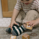 Rugby Stripes 3-Pack Quarter Socks for Toddlers and Kids