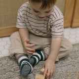Rugby Stripes 3-Pack Quarter Socks for Toddlers and Kids