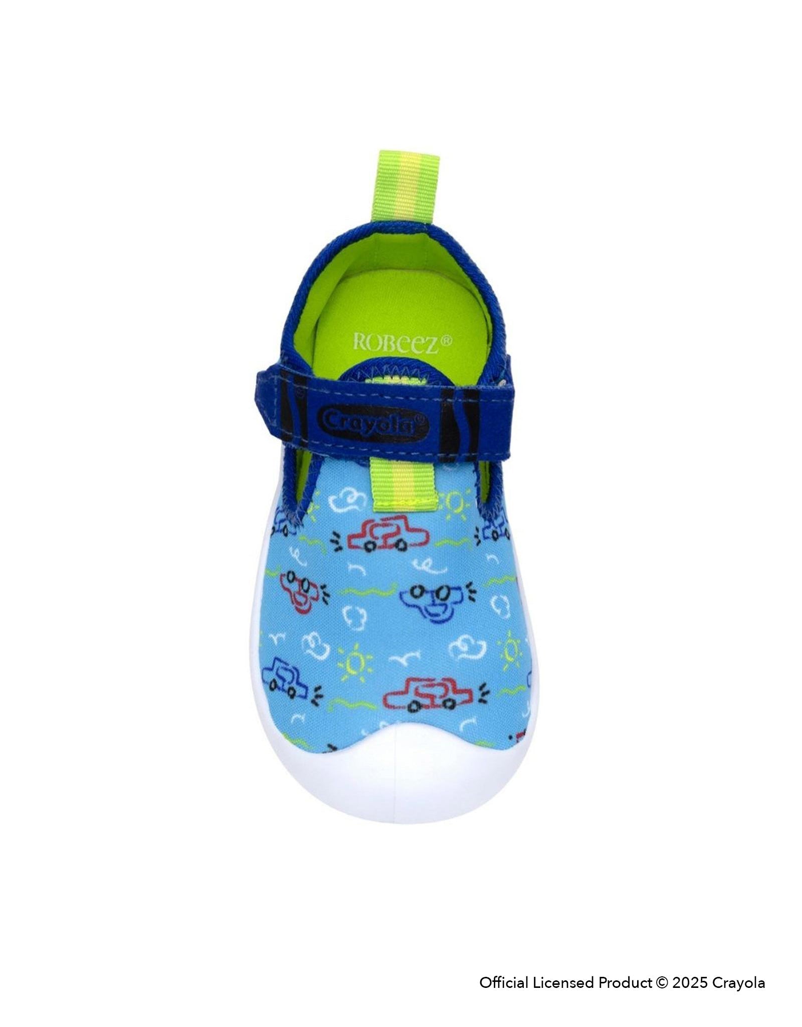 Crayola® Car Doodles Water Shoes in Blue, top view