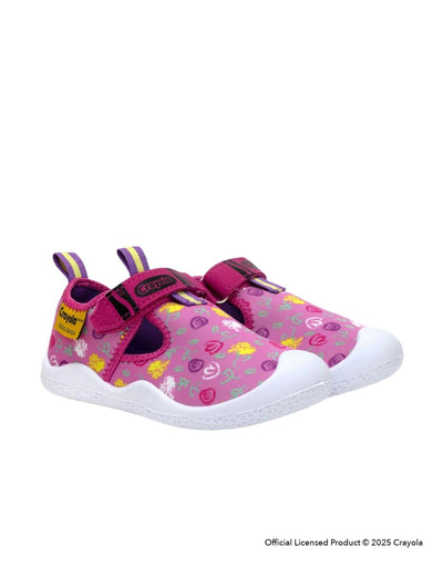 Crayola® Flower Doodles Water Shoes in Pink, perspective view