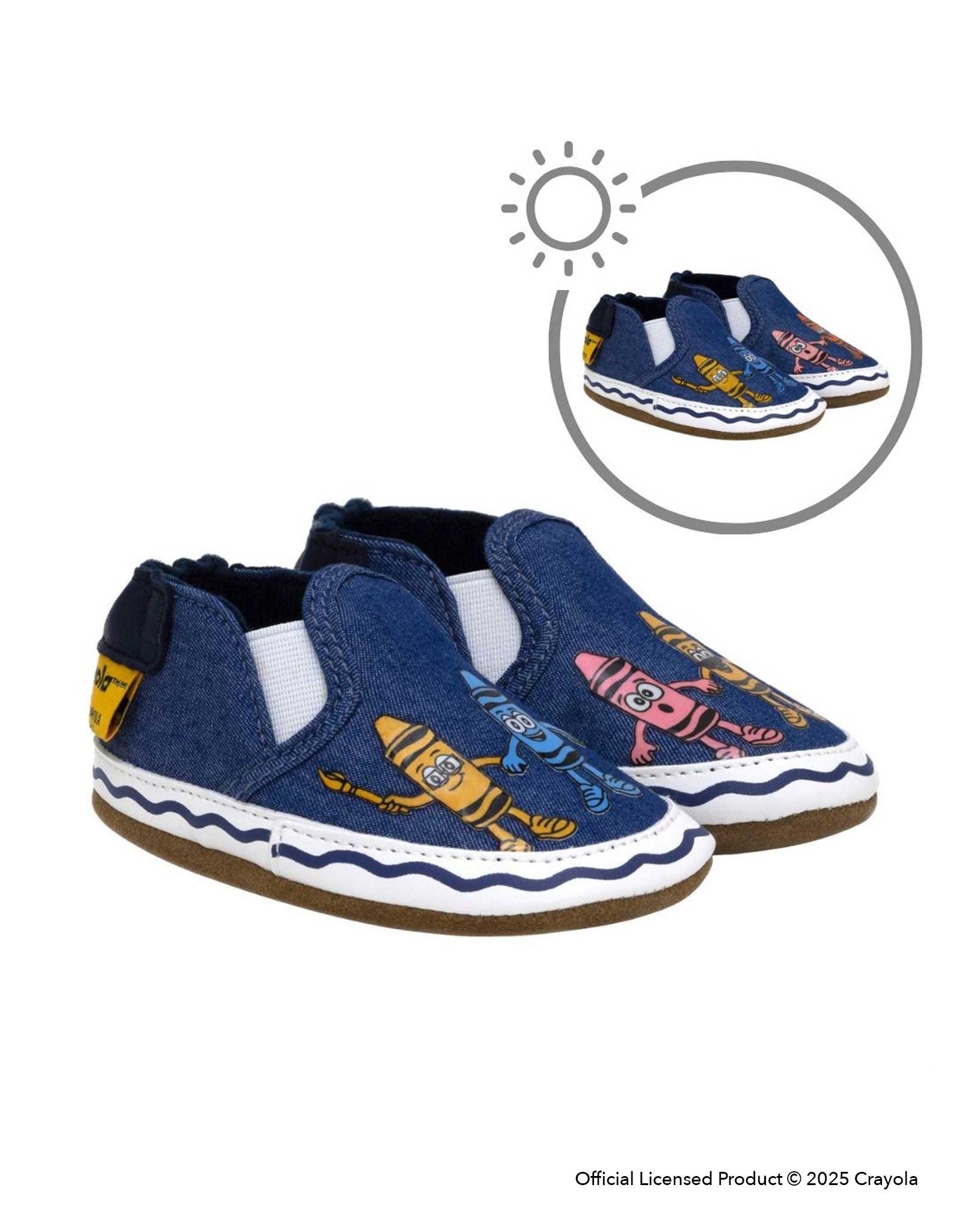 Crayola® Pals Soft Soles in Navy, perspective view