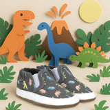 Glowing Dinos Soft Soles in Charcoal Grey