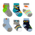 Cool Little Dinos 6-Pack Baby Crew Socks, flat laid