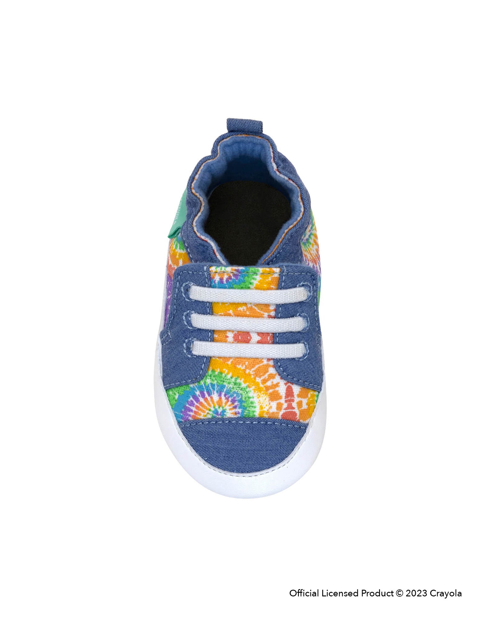 Crayola® Rainbow Tie Dye Soft Soles in Blue, top view