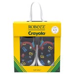 Crayola® Never Run with Scissors Soft Soles in Black in its giftbox packaging