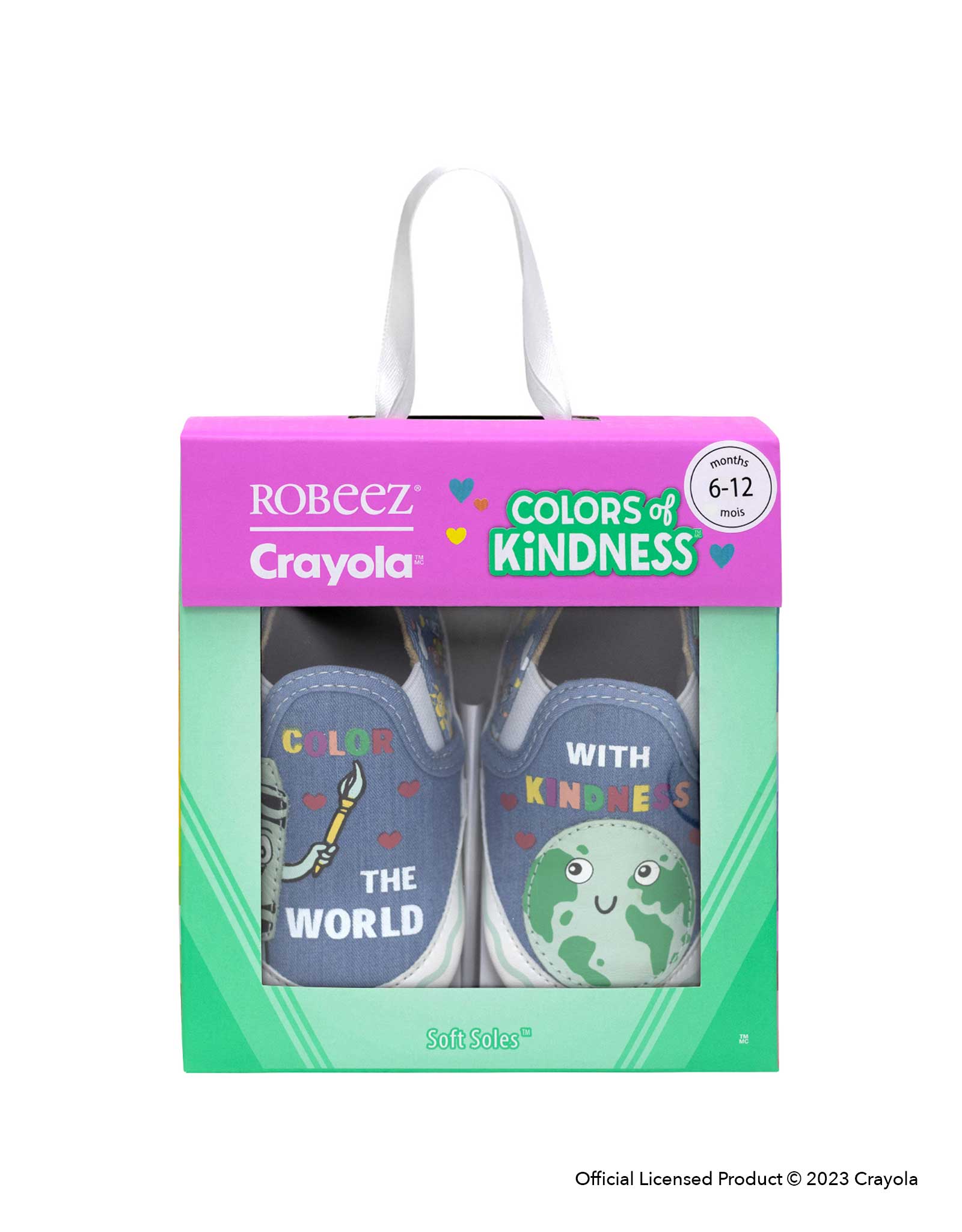 Crayola® Color The World Soft Soles in Blue in its giftbox packaging