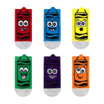 Crayola® Silly Crayons 6-Pack Baby Socks, flat laid