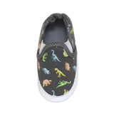 Glowing Dinos Soft Soles in Charcoal Grey, top view