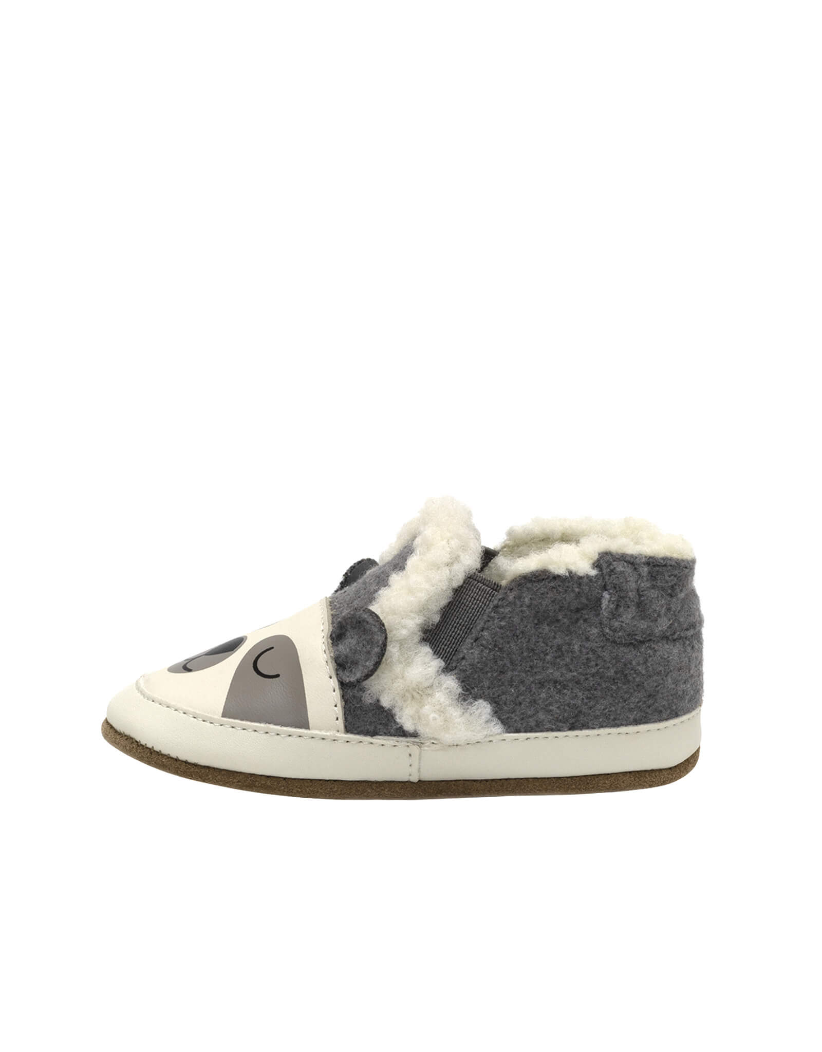 Sweet Panda Soft Soles in Charcoal Grey, side view