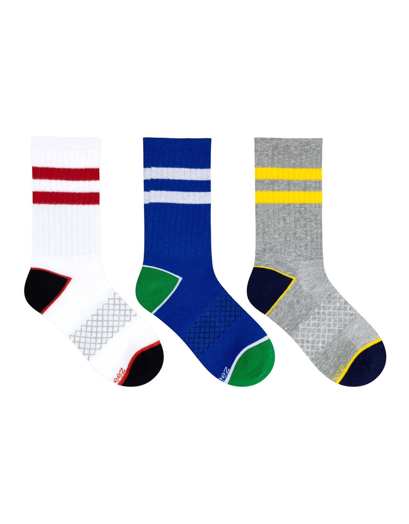 All-Star Athletic 3-Pack Quarter Socks for Toddlers and Kids, flat laid