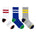 All-Star Athletic 3-Pack Quarter Socks for Toddlers and Kids, flat laid