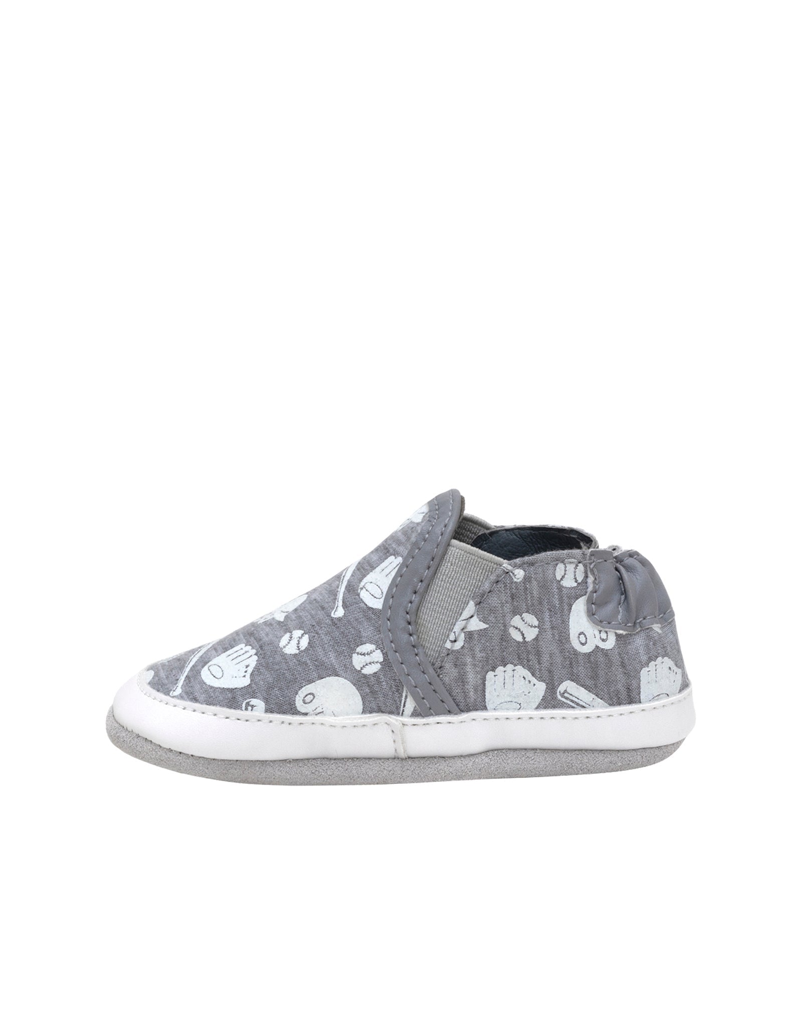 Baseball MVP Soft Soles in Grey, side view