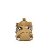 Stuart First Kicks Sandals in Tan, front view