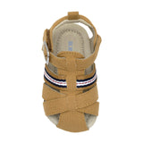 Stuart First Kicks Sandals in Tan, top view