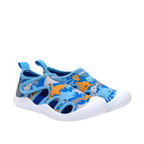 Shark Time Water Shoes in Med Blue, perspective view