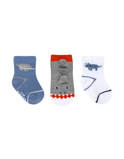 Ramsey & Dan 3-Pack Baby Socks in Medium Blue, flat lay
