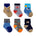 Let's Sail Away 6-Pack Baby Socks, flat laid