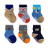 Let's Sail Away 6-Pack Baby Socks, flat laid