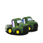 Tractor Light-up Slippers in Green, perspective view