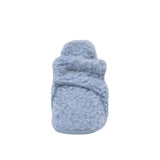 Sherpa Snap Booties in Light Blue, front view