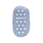 Sherpa Snap Booties in Light Blue, bottom view