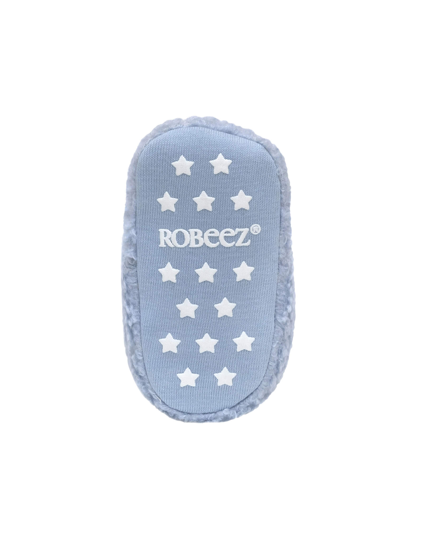 Sherpa Snap Booties in Light Blue, bottom view