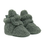 Sherpa Snap Booties in Olive, perspective view