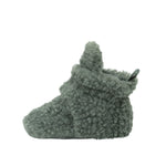 Sherpa Snap Booties in Olive, side view