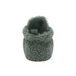Sherpa Snap Booties in Olive, back view