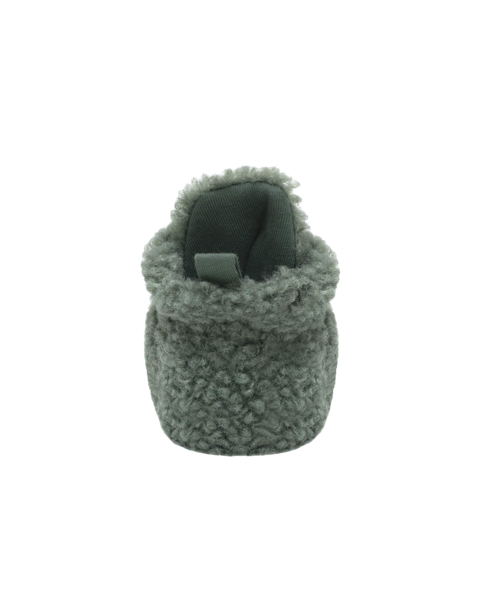 Sherpa Snap Booties in Olive, back view
