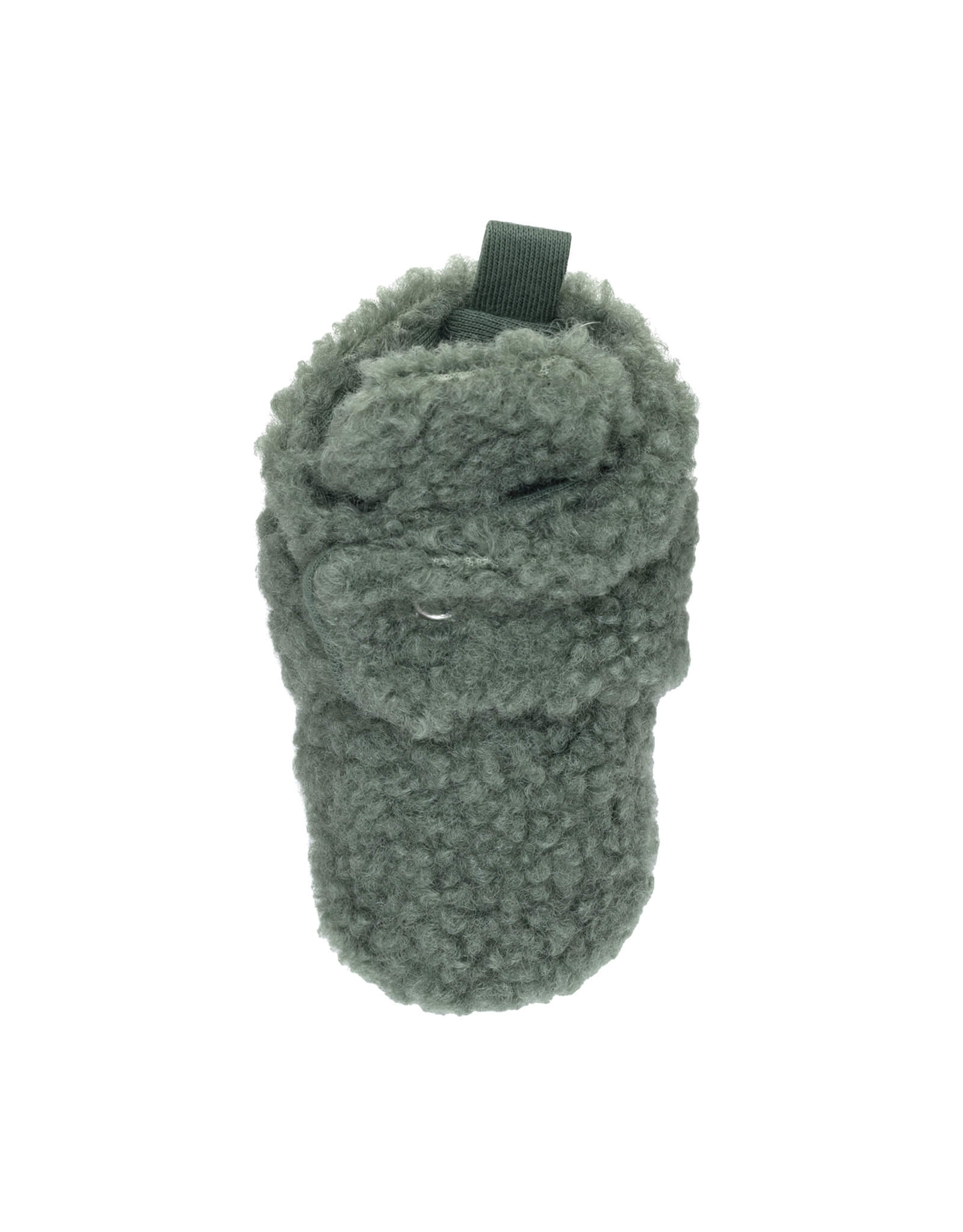 Sherpa Snap Booties in Olive, top view