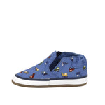 I Love Trucks Soft Soles in Medium Blue, side view