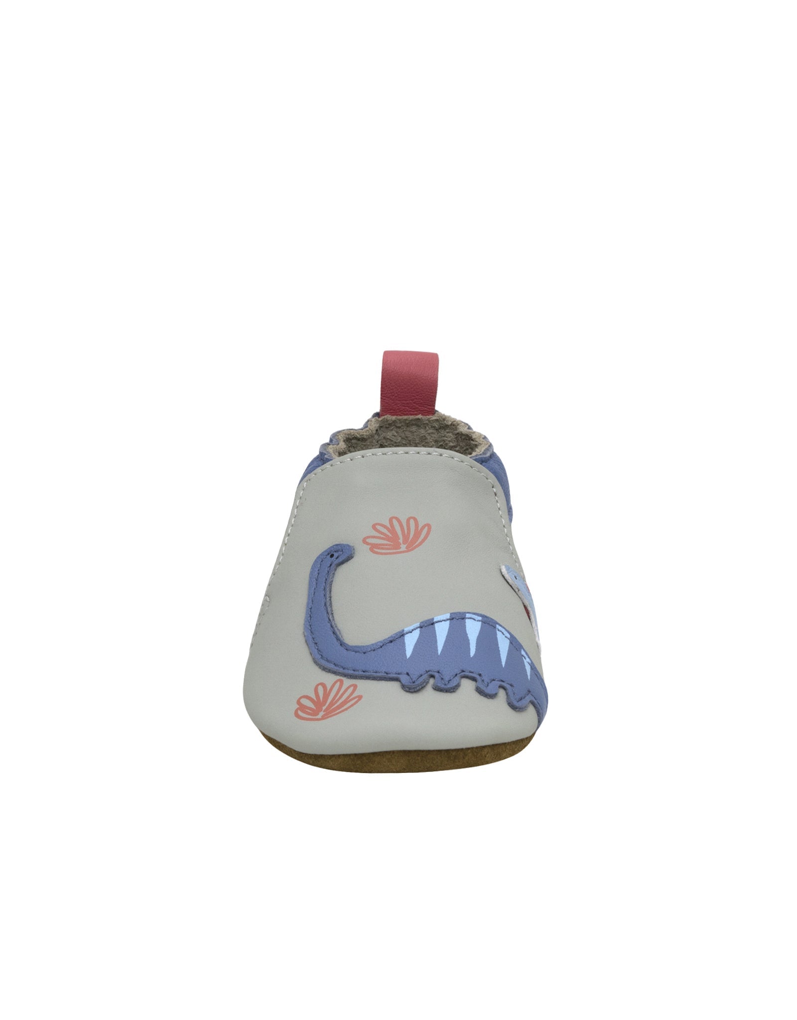 Dino Pals Soft Soles in Grey, front view