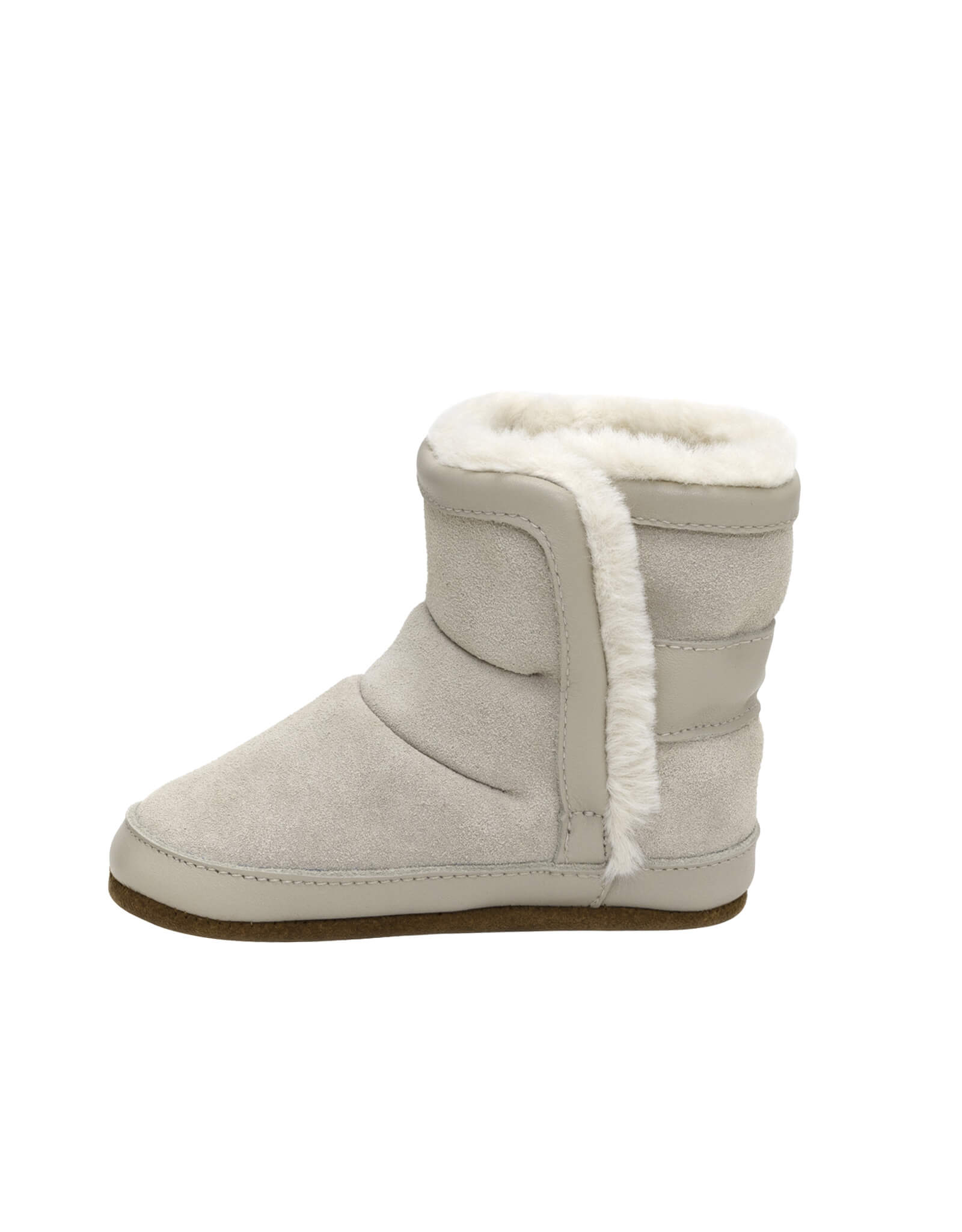 Cozy Cuff Soft Sole Boots in Taupe, side view
