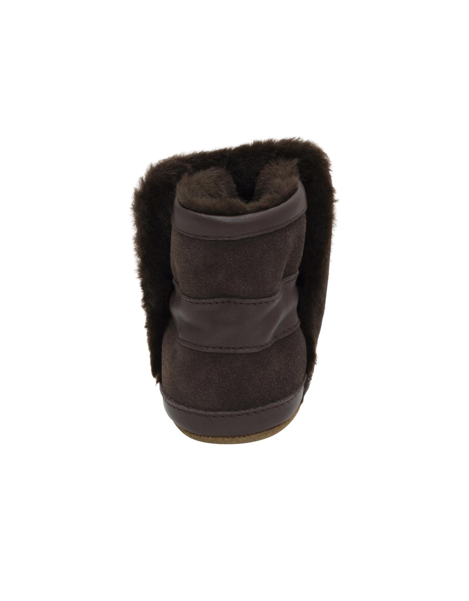Cozy Cuff Soft Sole Boots in Brown, back view