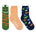 Dino Stripe Cozies 3-Pack Crew Socks in Olive for Toddlers and Kids, flat laid