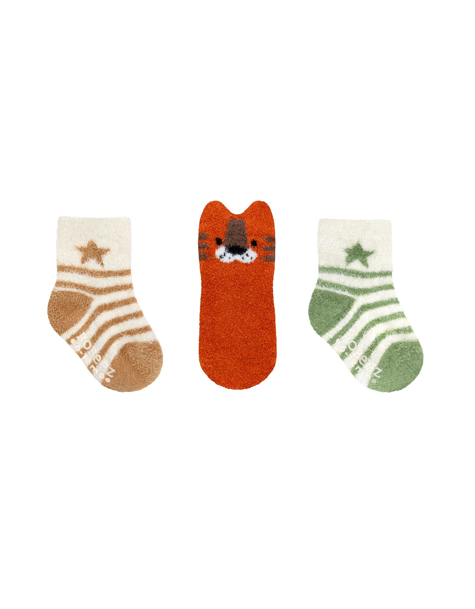 Tiger-Tastic! 3-Pack Baby Socks in Orange, flat laid