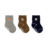 Wild Critters 3-Pack Baby Socks in Neutral, flat lay