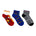 Ryder Mix 3-Pack Quarter Socks in Red for Toddlers and Kids, flat laid