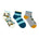 Truck Time 3-Pack Quarter Socks in Teal for Toddlers and Kids, flat laid