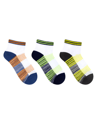 Cool Runner 3-Pack Quarter Socks in White for Toddlers and Kids