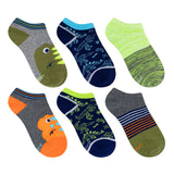 Follow The Roar 6-Pack No Show Socks in Olive for Toddlers and Kids