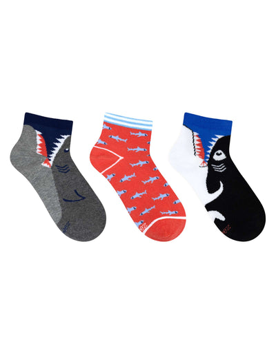 Sharpest Bite 3-Pack Quarter Socks for Toddlers and Kids