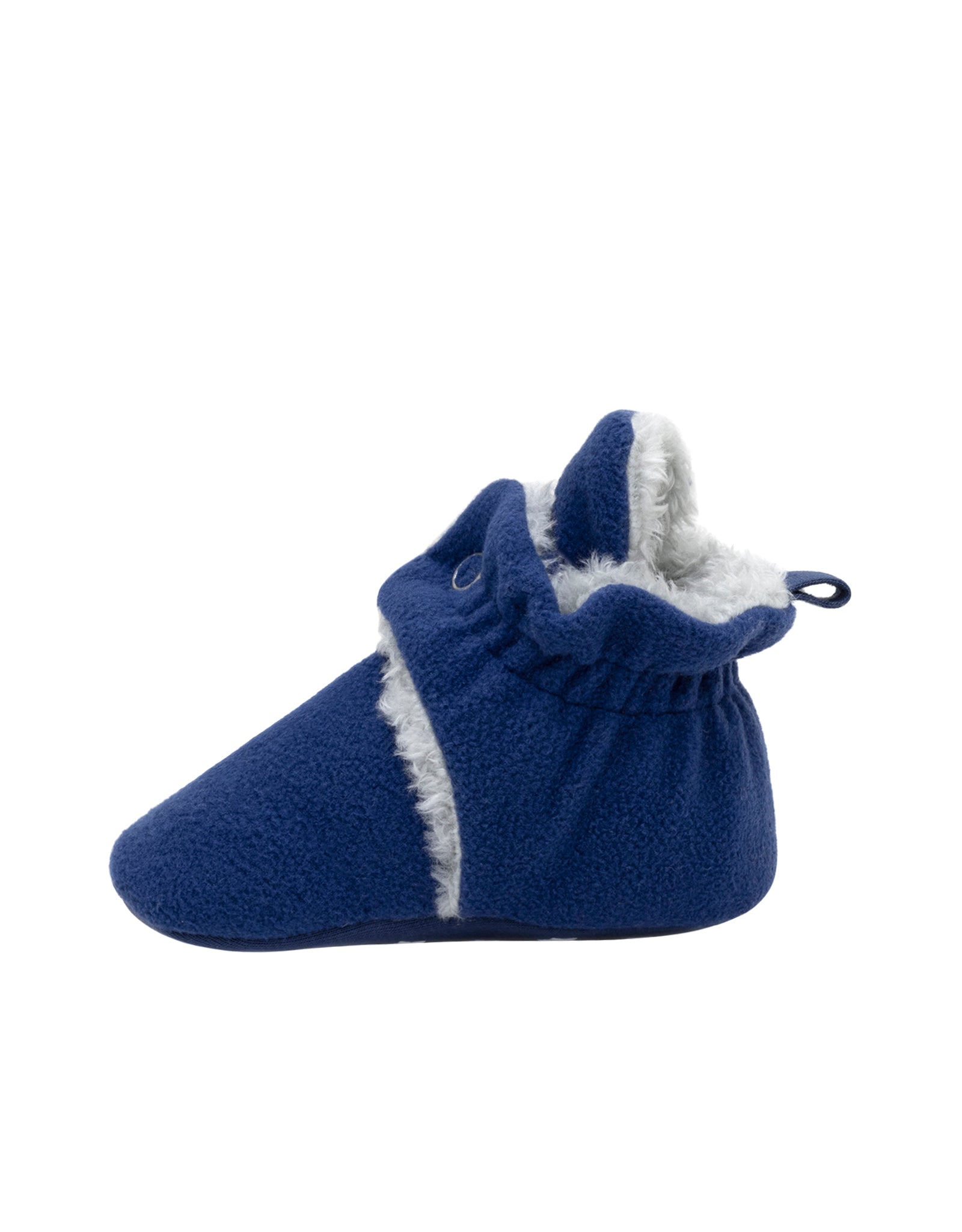 Tundra Snap Booties in Navy, side view