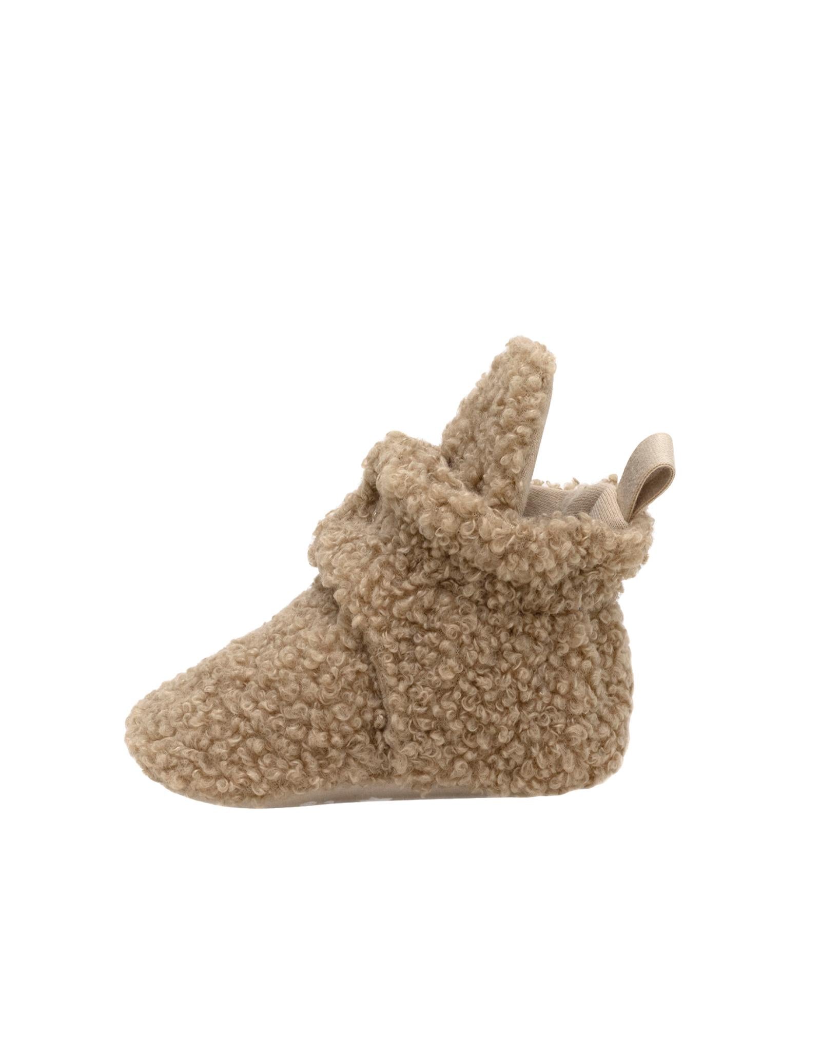 Sherpa Snap Booties in Tan
