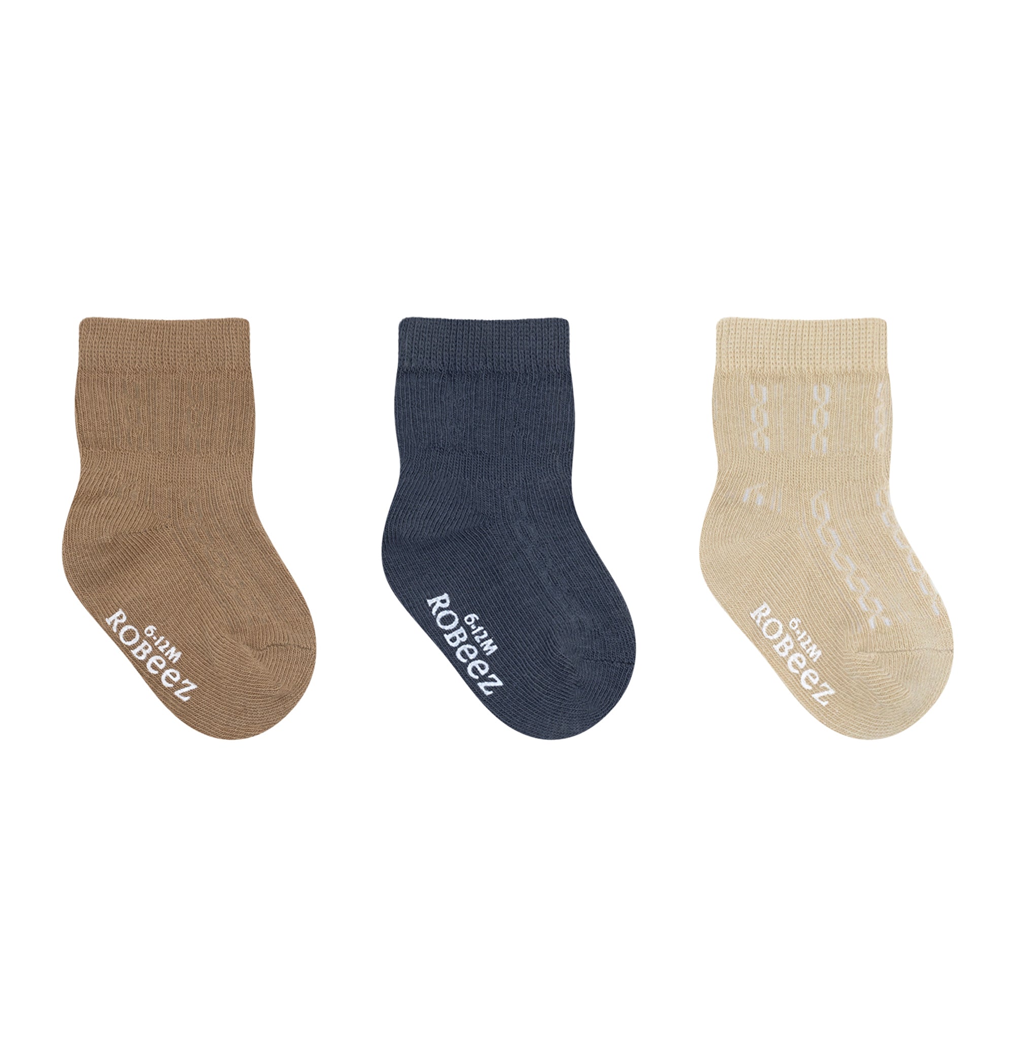 Baby Its Cold 3-Pack Baby Socks in Neutral, flat lay