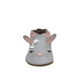 Heart Bunny Soft Soles Grey, front view