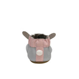 Heart Bunny Soft Soles Grey, back view