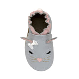 Heart Bunny Soft Soles Grey, top view